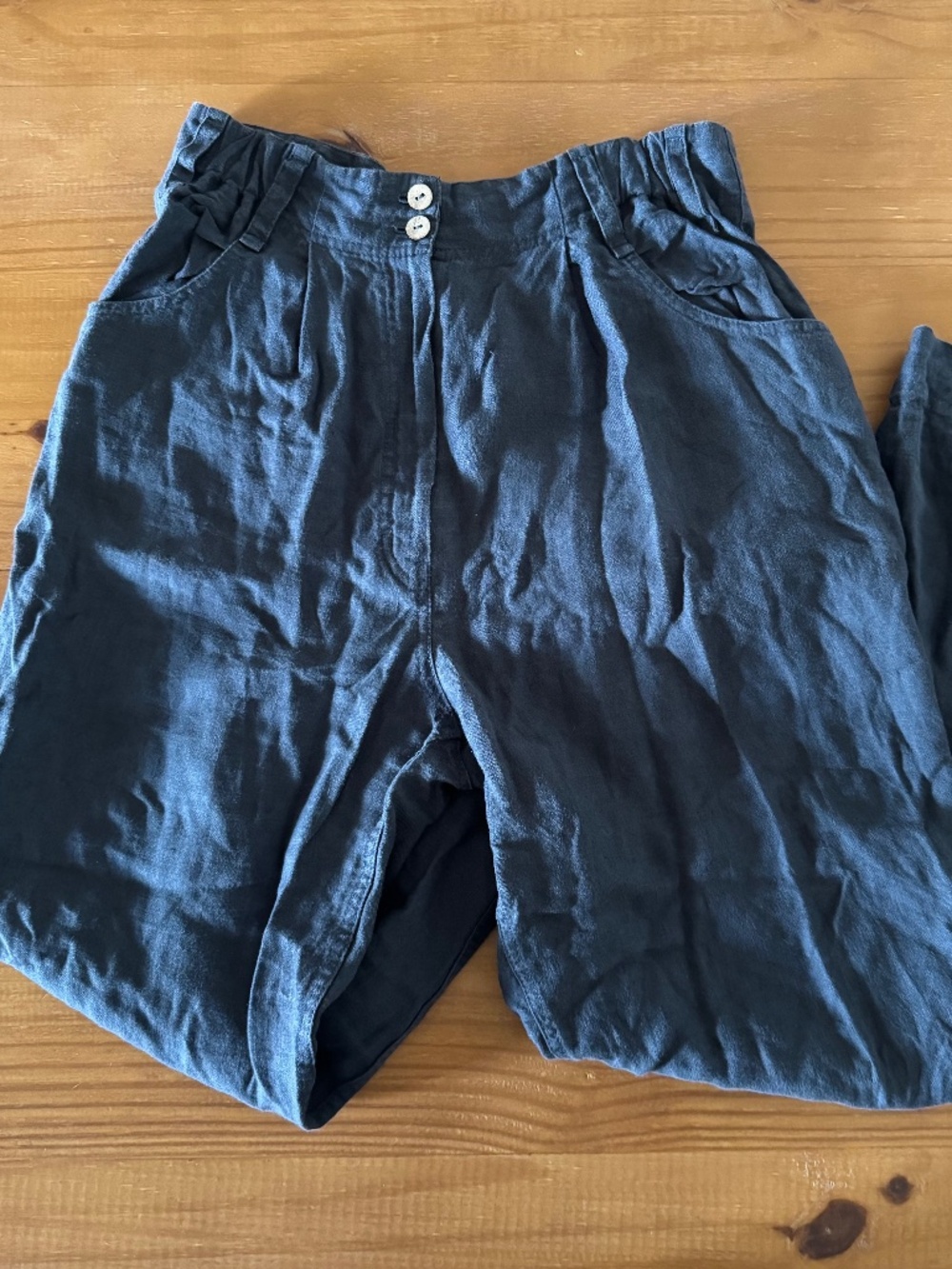not PERFECT LINEN, DOOLIN high-waisted linen pants, Trouser, Dark Grey, Medium